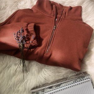 Burnt Orange Aerie Zip-up Sweater 🍂🍊